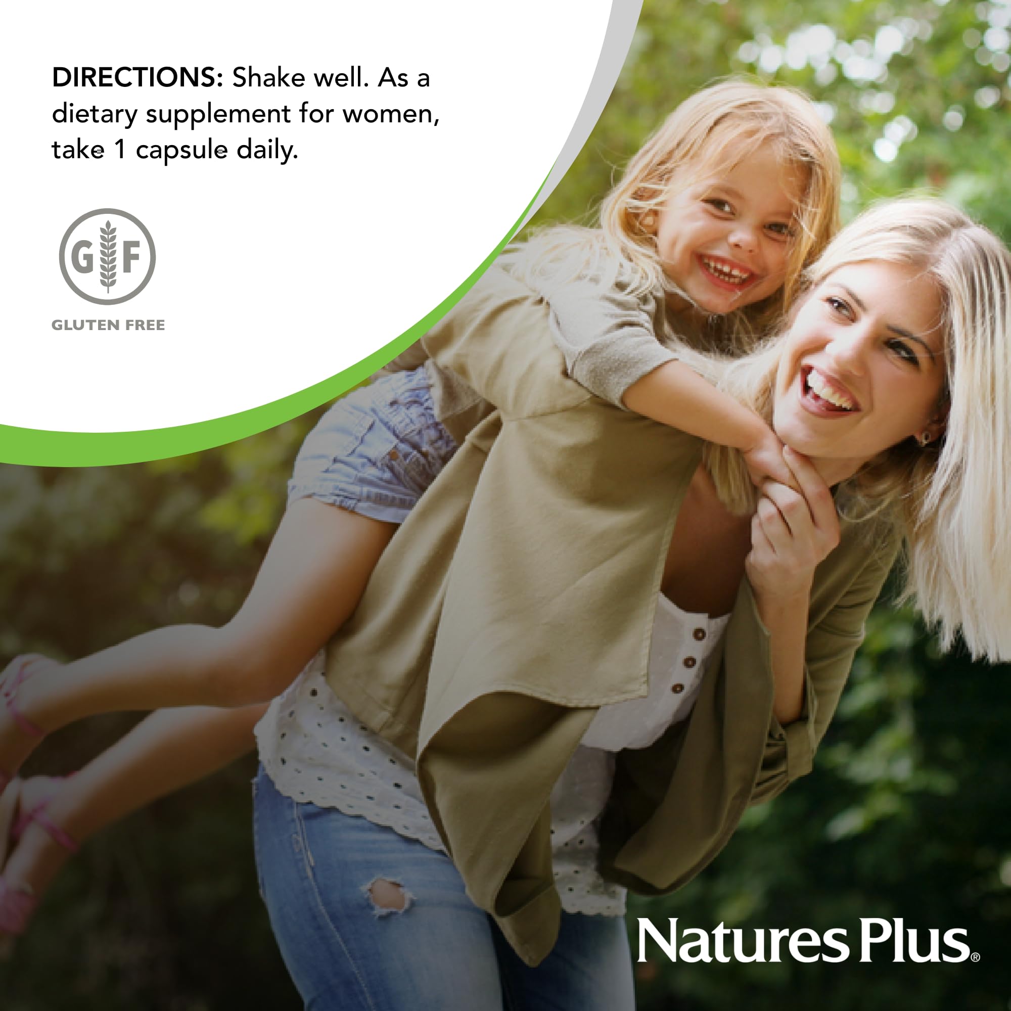 Nature's Plus Probiotico Natural para Mujeres frasco: envase práctico para uso diario.