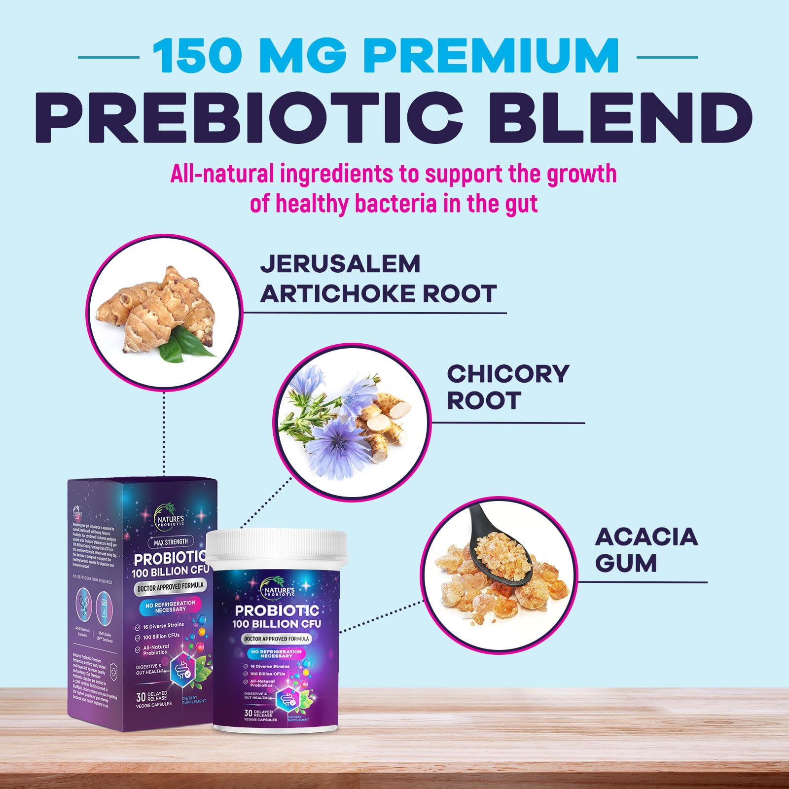 Nature's Probiotic formato portátil para viajar