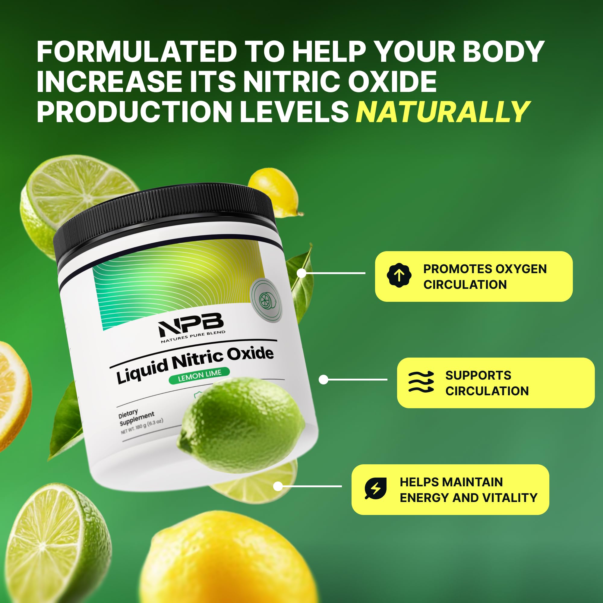 Nature's Pure Blend óxido nítrico L-Arginina: flujo sanguíneo durante el entrenamiento.