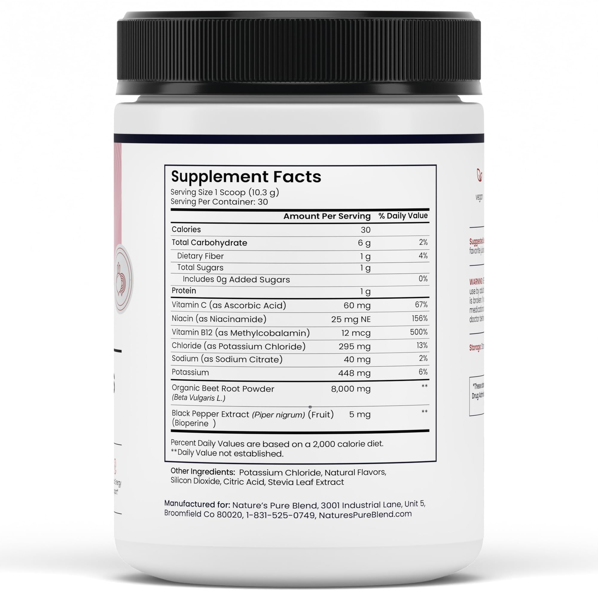 Nature's Pure Blend polvo-remolacha-organico-batidos diarios sin complicaciones
