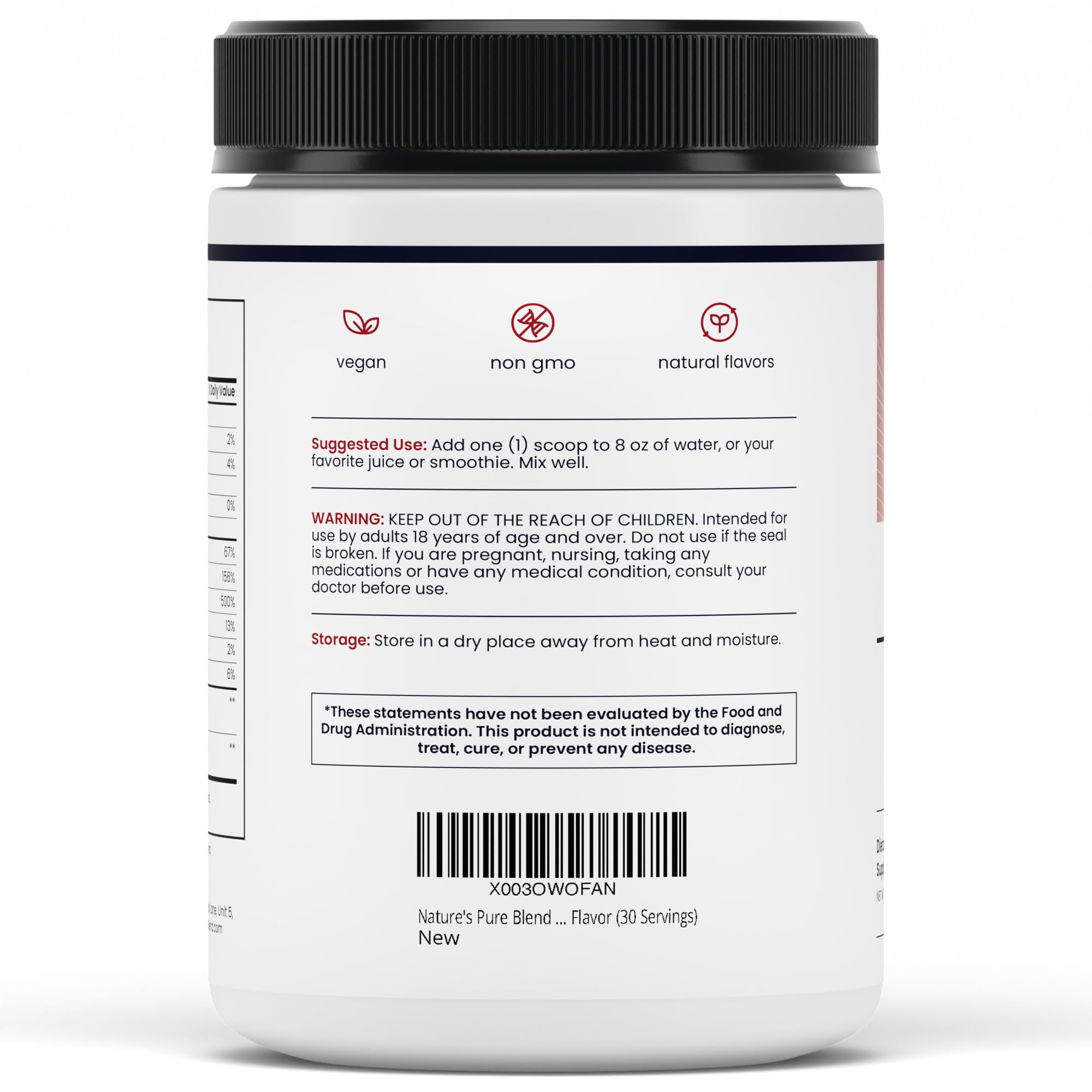 Nature's Pure Blend polvo-remolacha-organico-l-arginina apoyo a óxido nítrico