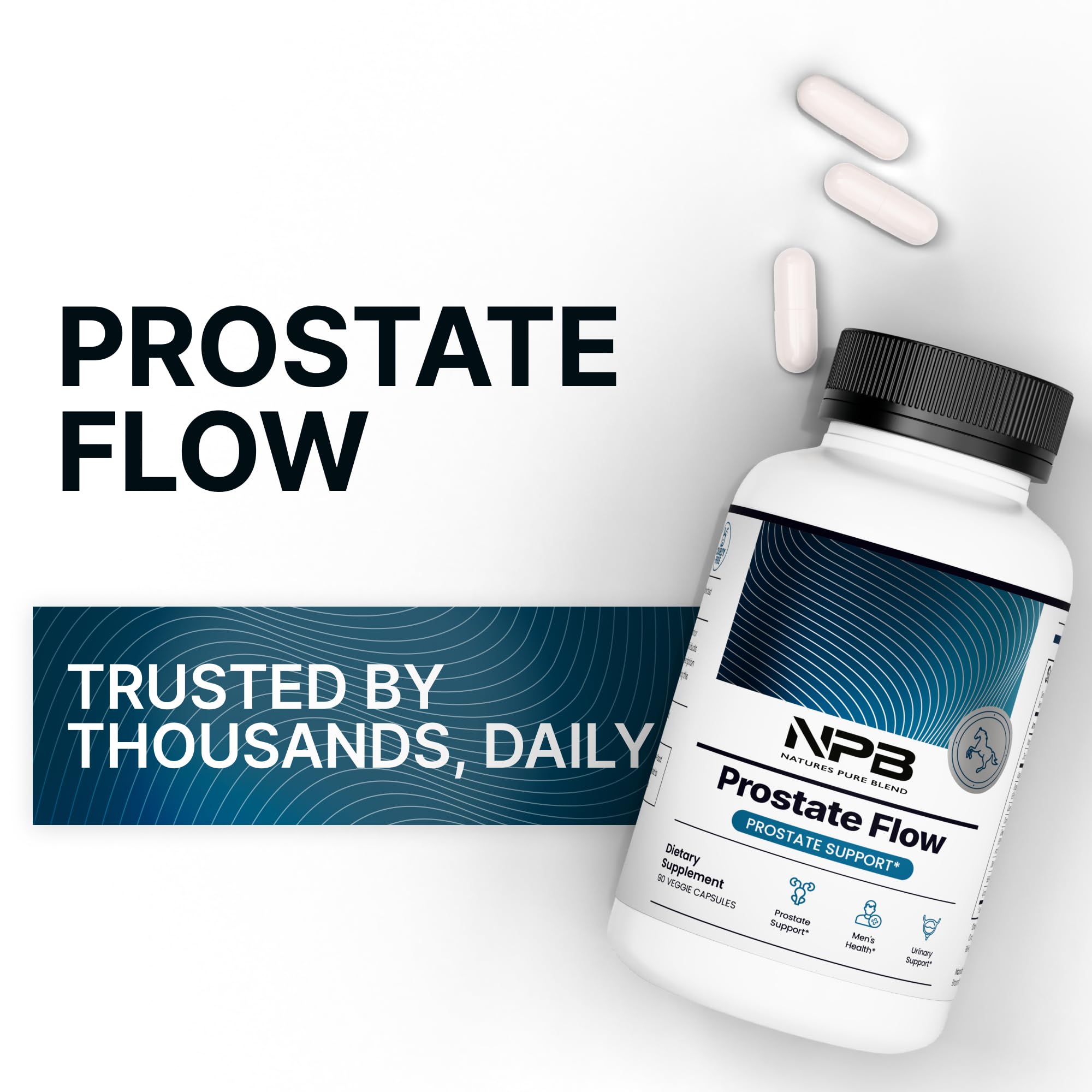Nature's Pure Blend Prostate Flow: cúrcuma y té verde para vitalidad.
