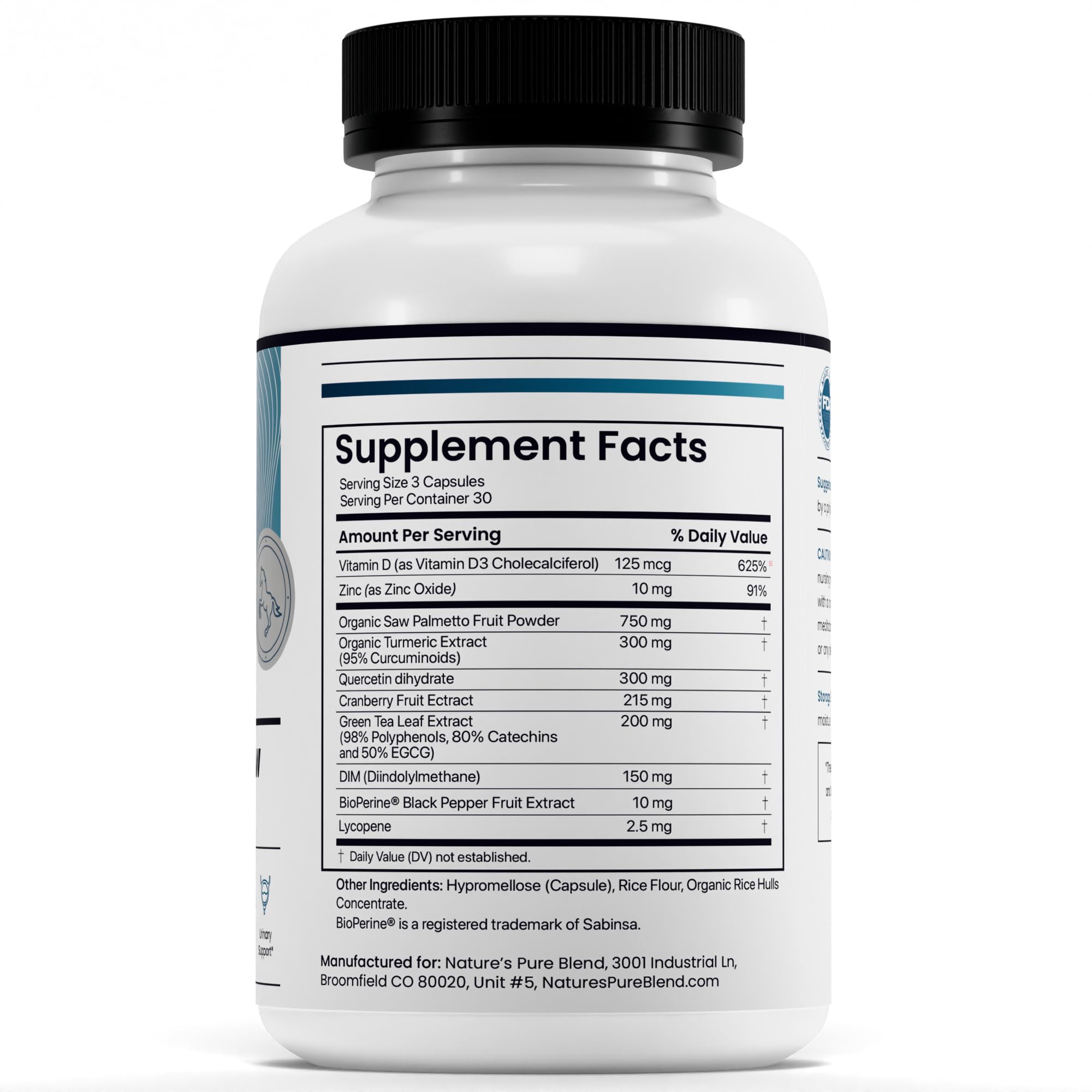 Nature's Pure Blend Prostate Flow: saw palmetto para equilibrio y confort.