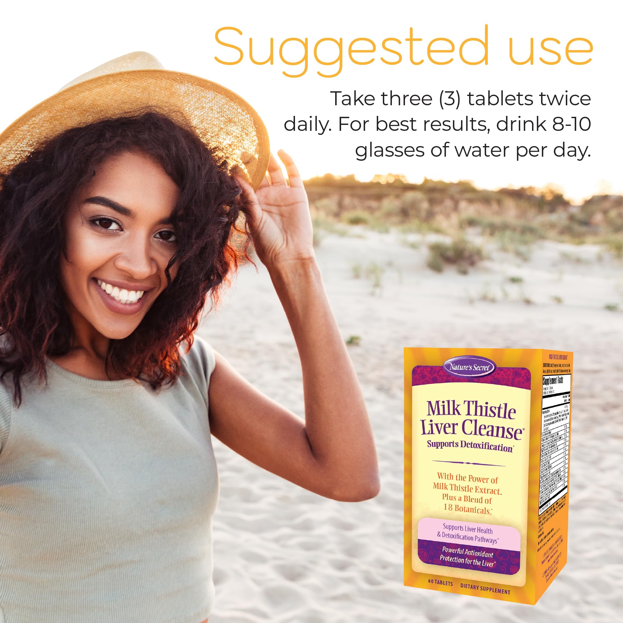 Nature's Secret Milk Thistle Liver Cleanse, ingredientes botánicos, 18 componentes para bienestar general