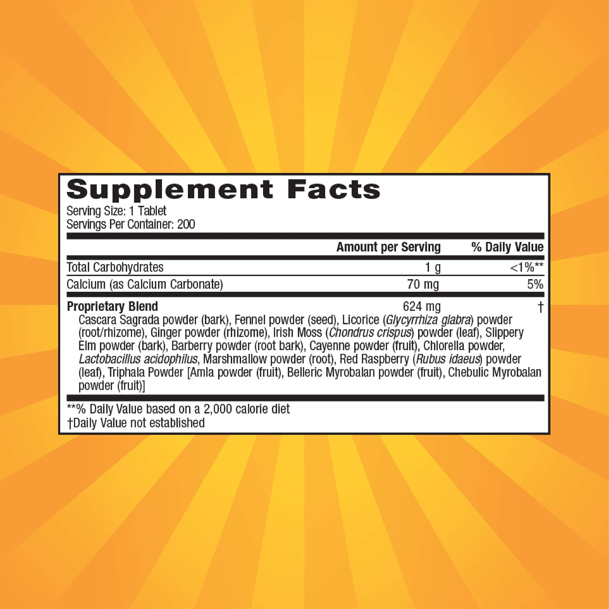 Nature's Secret Super Cleanse etiqueta detallada, información de uso seguro y claro