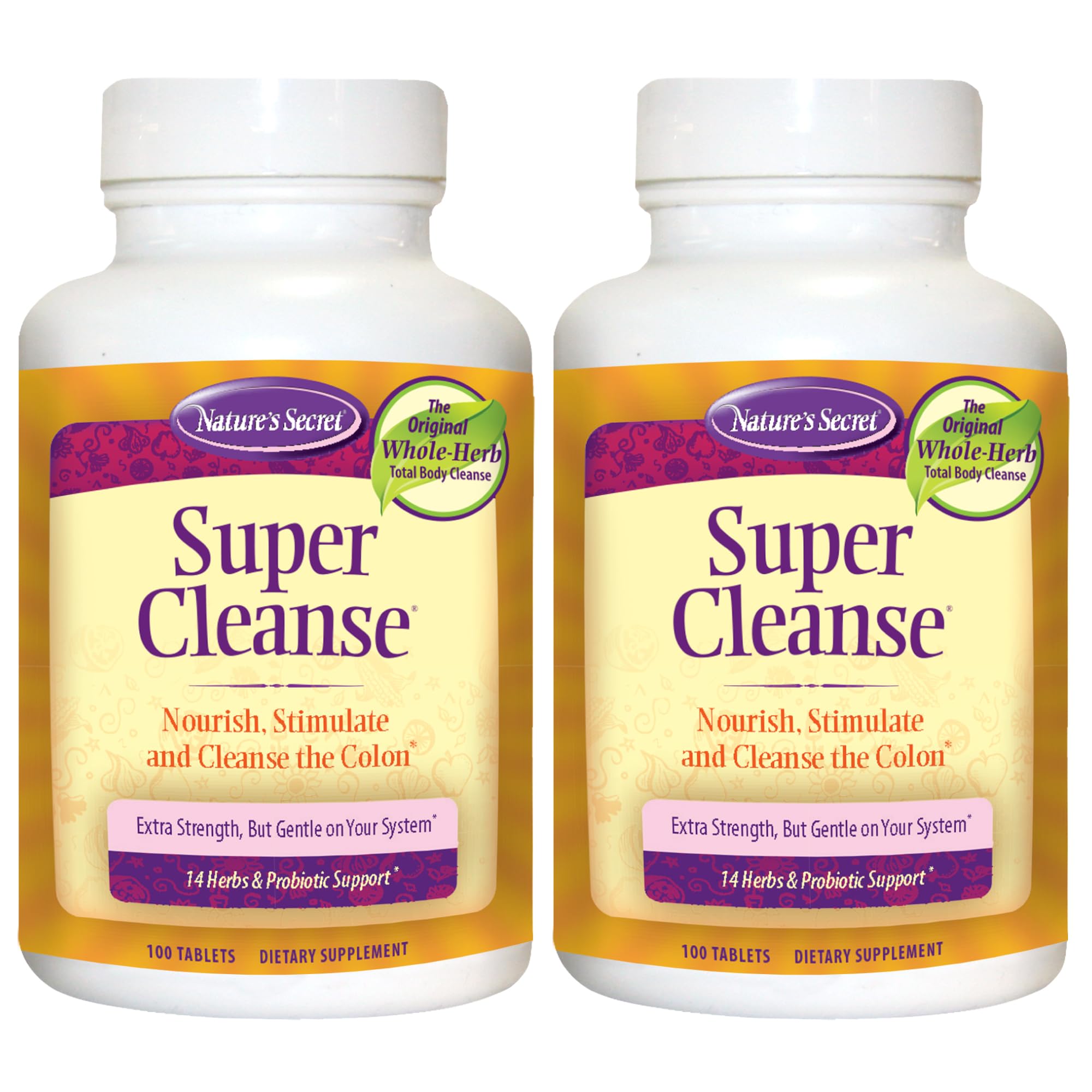 Nature's Secret Super Cleanse: botella frontal para apoyo suave del tránsito intestinal