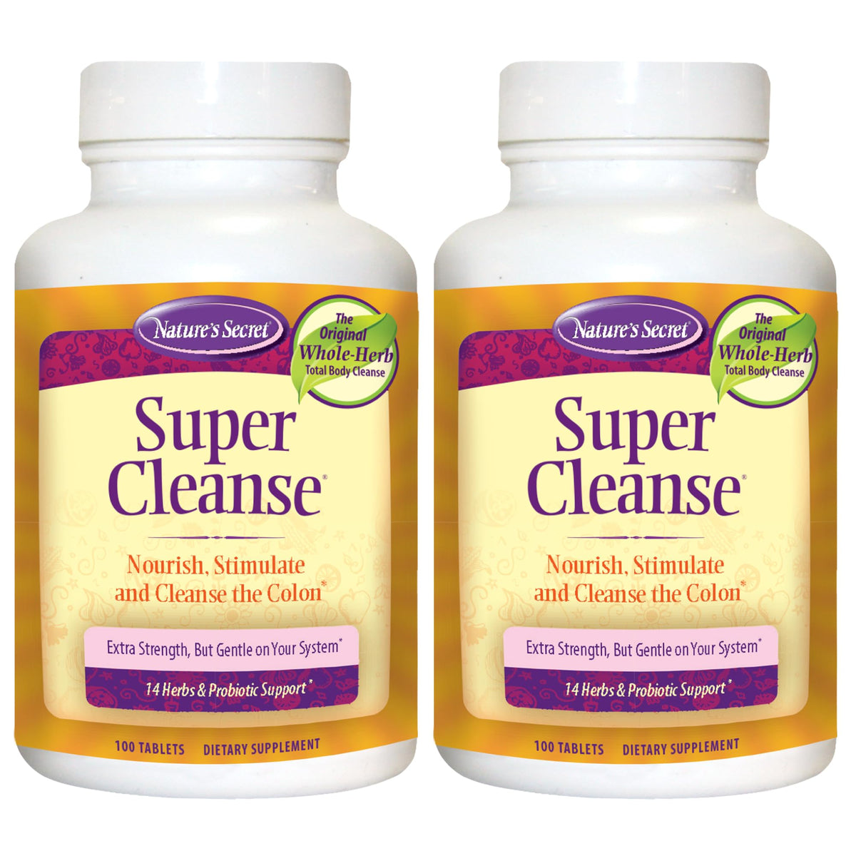 Nature's Secret Super Cleanse: botella frontal para apoyo suave del tránsito intestinal