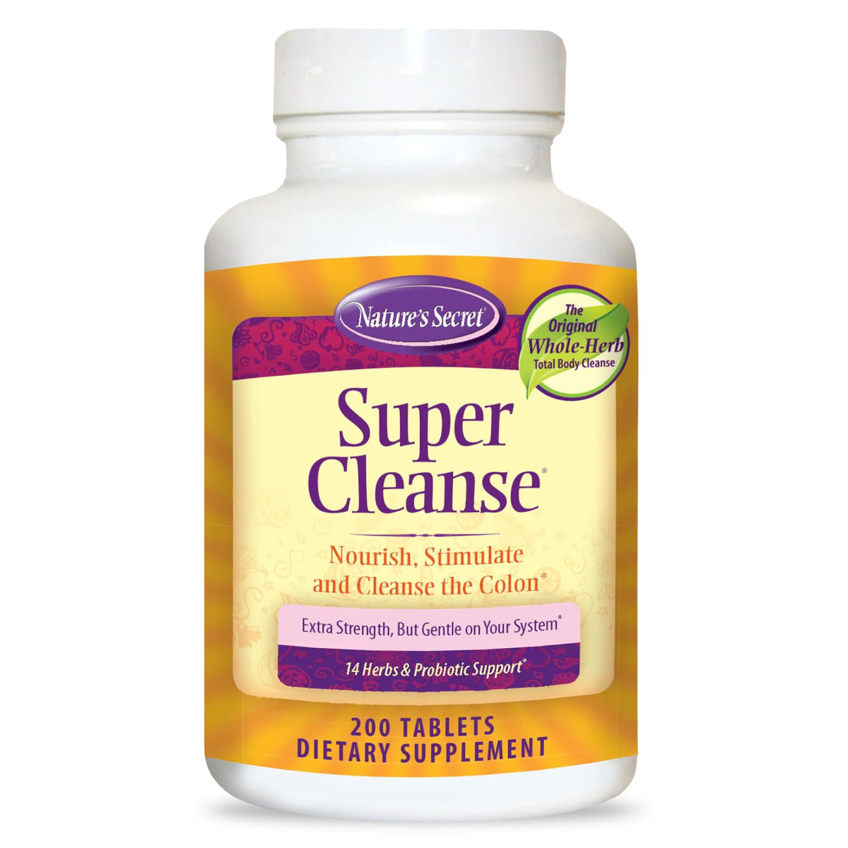 Botella de Nature's Secret Super Cleanse con tabletas para apoyo digestivo diario