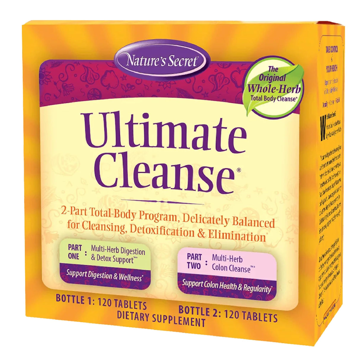 Nature's Secret Ultimate Cleanse: frasco de 240 tabletas para apoyo digestivo.