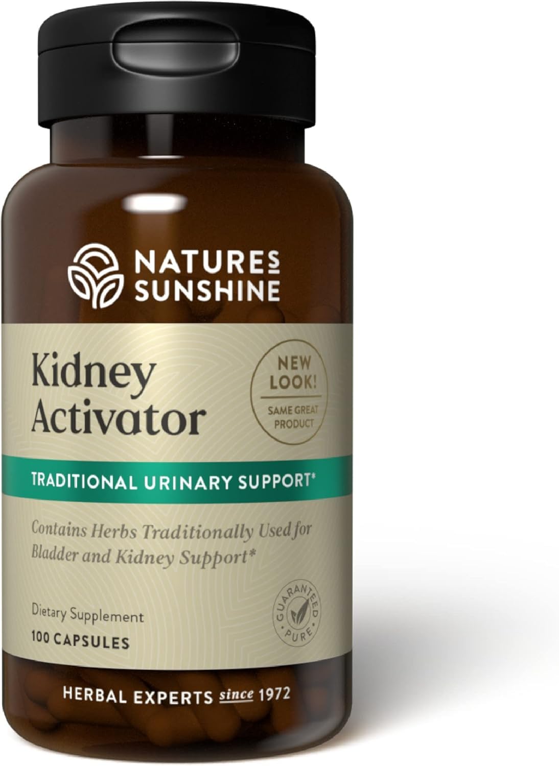 Nature's Sunshine Activador Rinon cápsulas, frente de producto, favorece un posible balance hídrico diario.