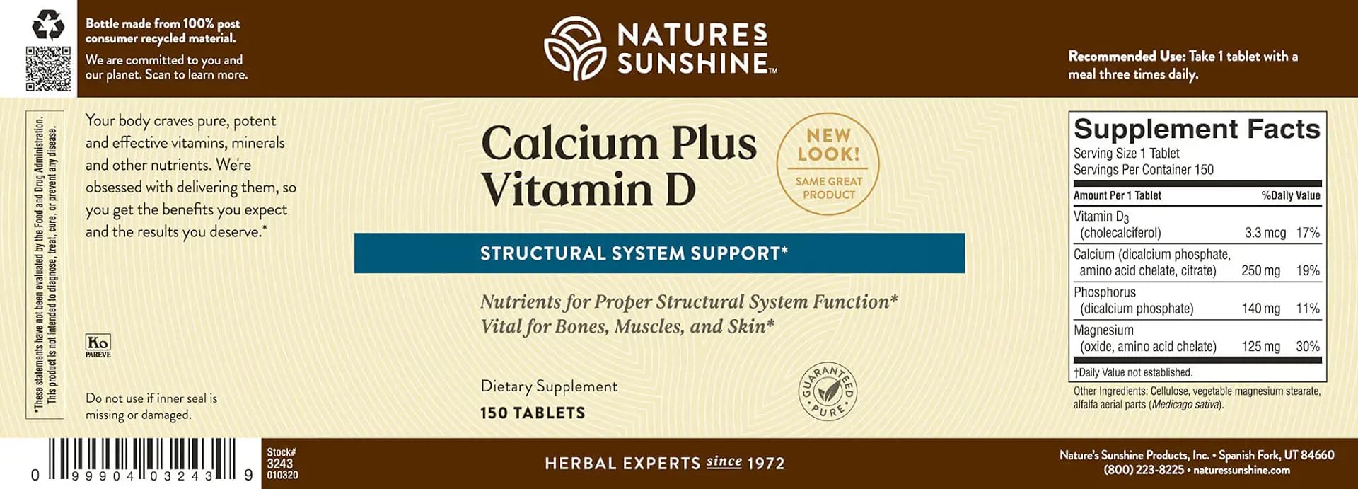 Nature's Sunshine Calcium Plus D3, uso diario en entorno doméstico.