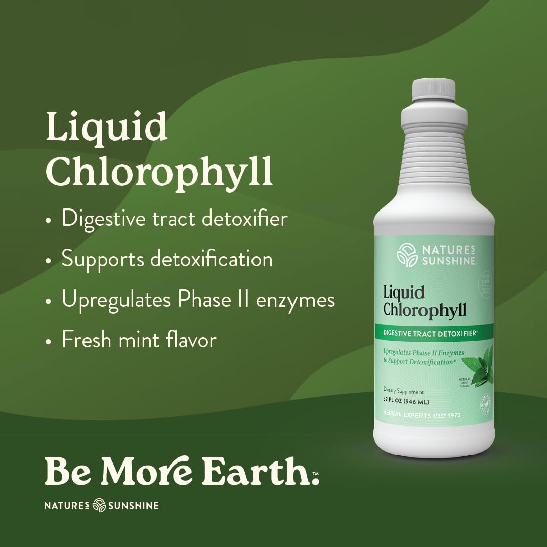 Nature's Sunshine clorofila – etiqueta detallada y fórmula herbal de calidad.