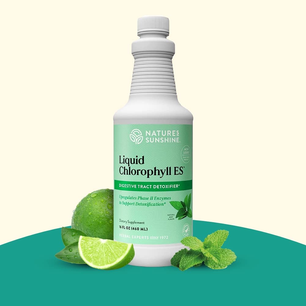 Nature's Sunshine clorofila – hojas de menta, aroma fresco y agradable.