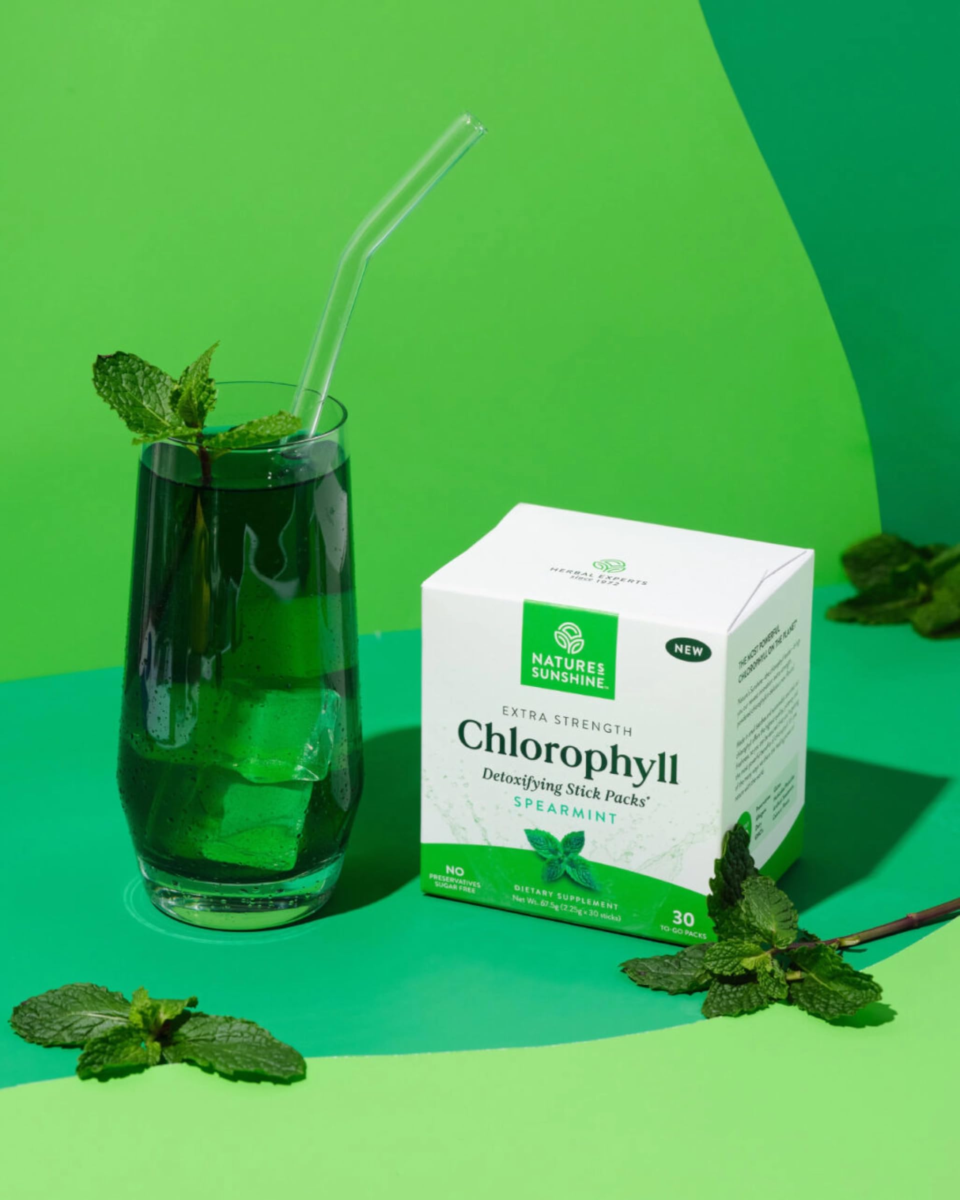 Nature's Sunshine clorofila-stick sabor menta, refrescante