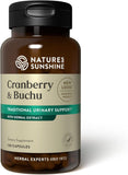 Nature's Sunshine Cranberry y Buchu Concentrate, botella de cápsulas, apoyo al tracto urinario.