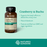 Nature's Sunshine Cranberry y Buchu Concentrate, etiqueta detallada, garantía de control de calidad en EE. UU.