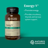 Nature's Sunshine Energ-V, cápsulas, formato práctico para la rutina diaria.