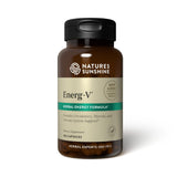 Nature's Sunshine Energ-V, botella visible, posible apoyo a niveles de energía sostenidos.