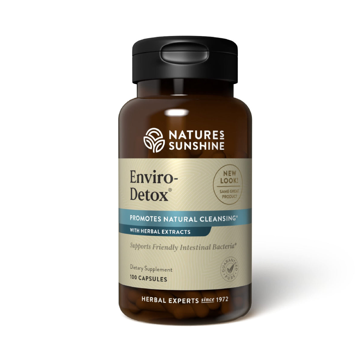 Nature's Sunshine Enviro-Detox botella con cápsulas lista para uso diario que apoya la digestión