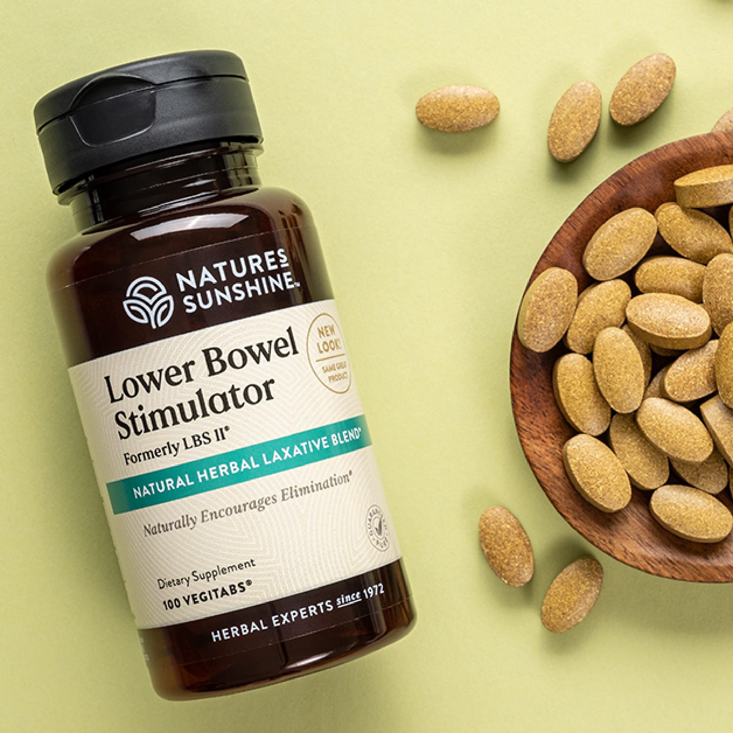 Nature's Sunshine Estimulador intestinal bajo, cápsulas: opción natural para alivio suave.