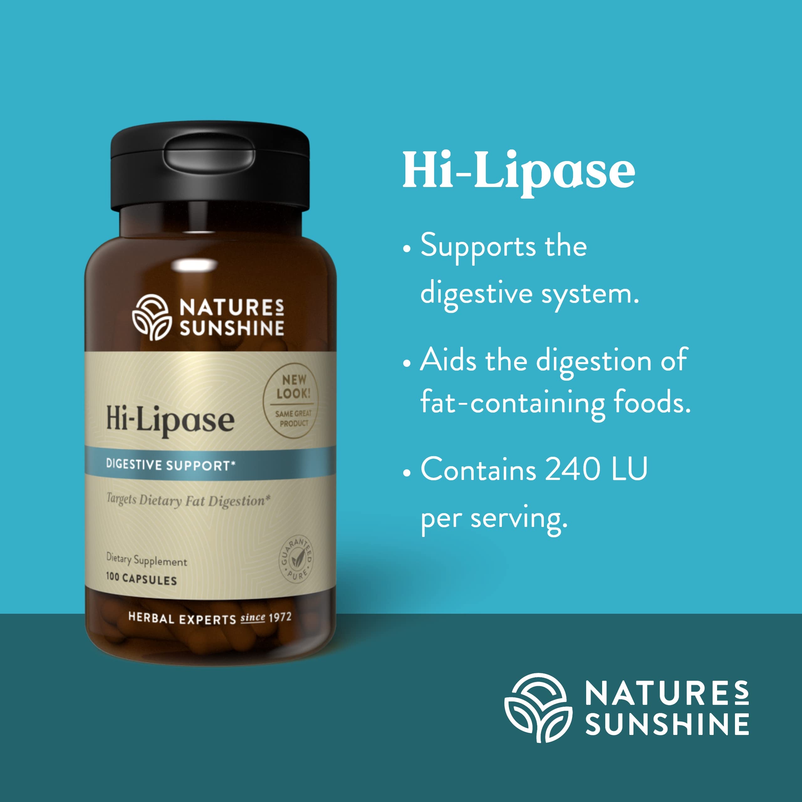 Nature's Sunshine Hi-Lipase lista de ingredientes para entender la digestión.