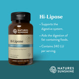 Nature's Sunshine Hi-Lipase lista de ingredientes para entender la digestión.