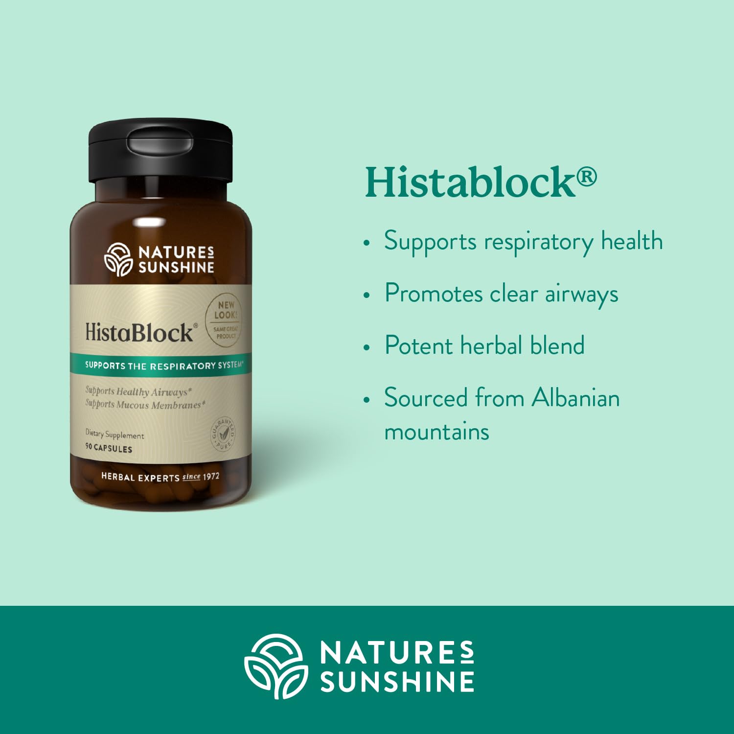 Nature's Sunshine HistaBlock cápsulas cercanas, consumo simple para días agitados