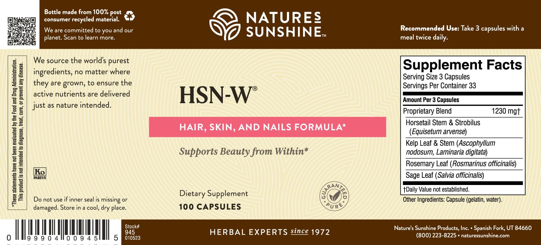 Nature's Sunshine HSN-W control de calidad: productos puros y consistentes.