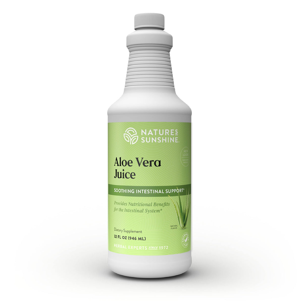 Nature's Sunshine Aloe Vera Juice 32 Oz, botella para consumo diario.