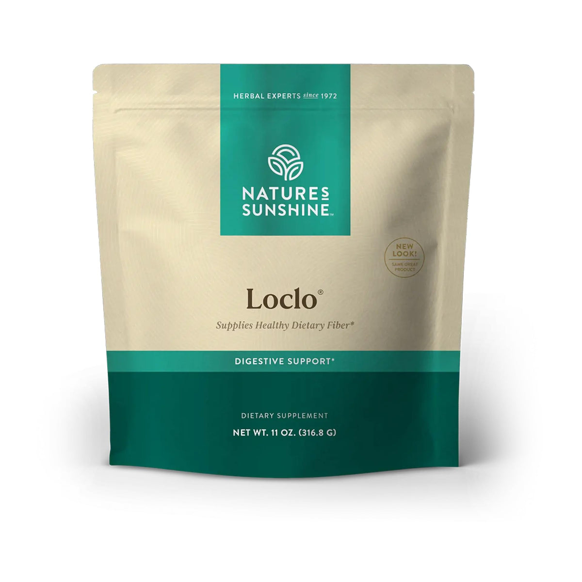Loclo de Nature's Sunshine: frasco con fibra de frutas y verduras para uso diario.