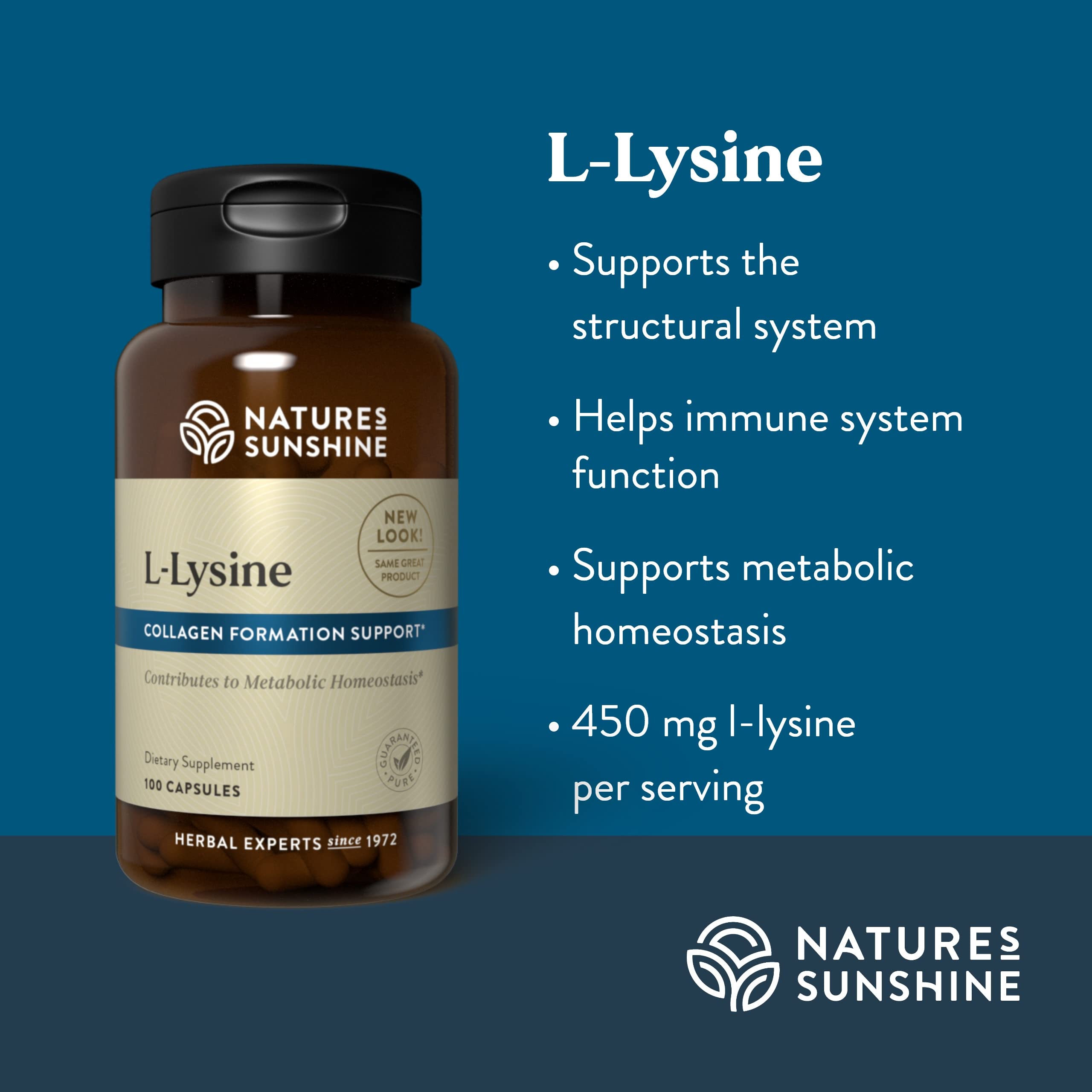 Capsulas de Nature's Sunshine Lisina en mano para fácil administración
