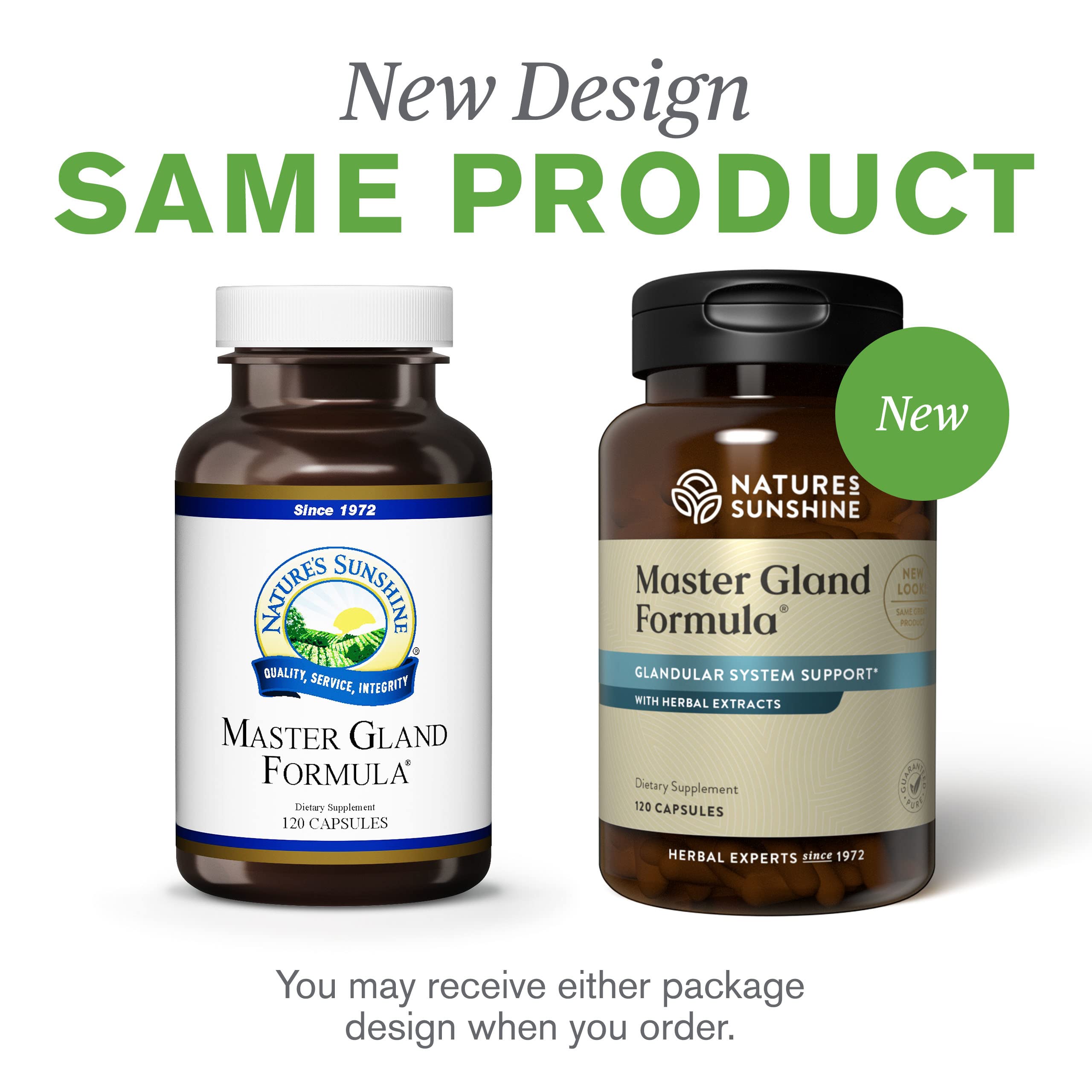 Nature's Sunshine Master Gland: envase natural y práctico para el hogar.