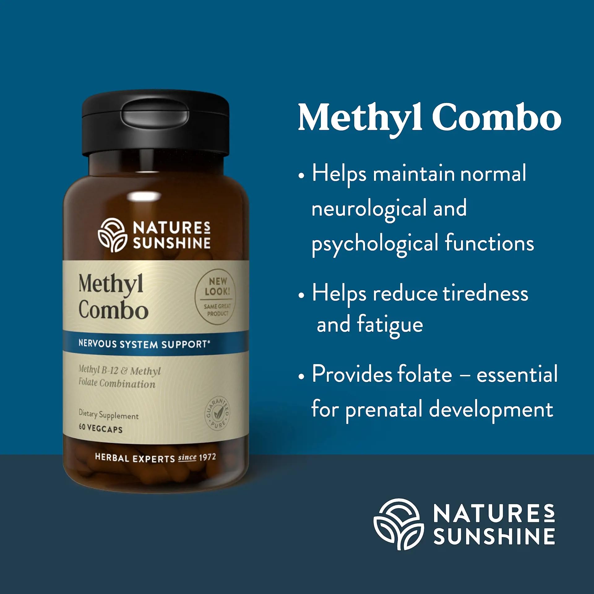 Nature's Sunshine Methyl Combo: envase cómodo para dosis diarias.