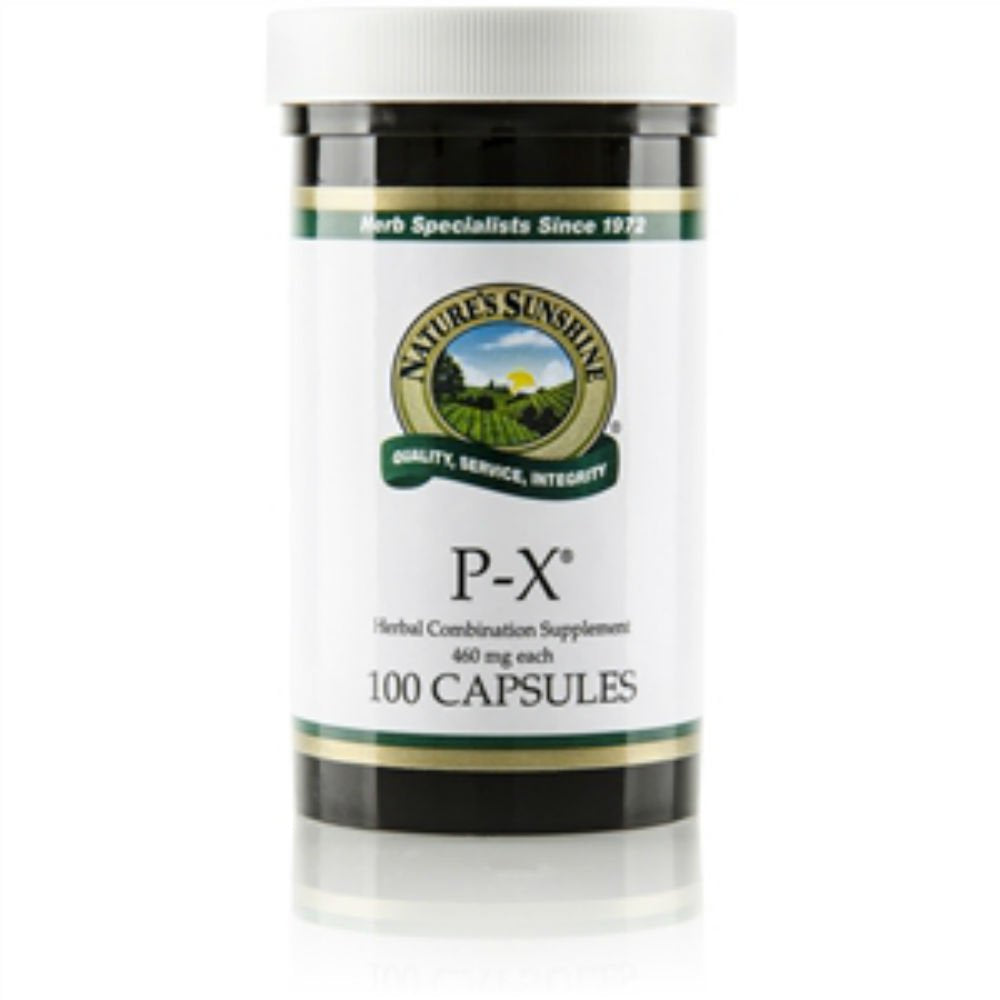 Nature's Sunshine P-X en botella, cápsulas fáciles de ingerir para tu rutina diaria