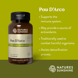 Nature's Sunshine Pau D’Arco bote frontal para visualización clara del producto.