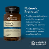 Nature's Sunshine Prenatal, etiqueta: detalle de ingredientes y valor nutricional
