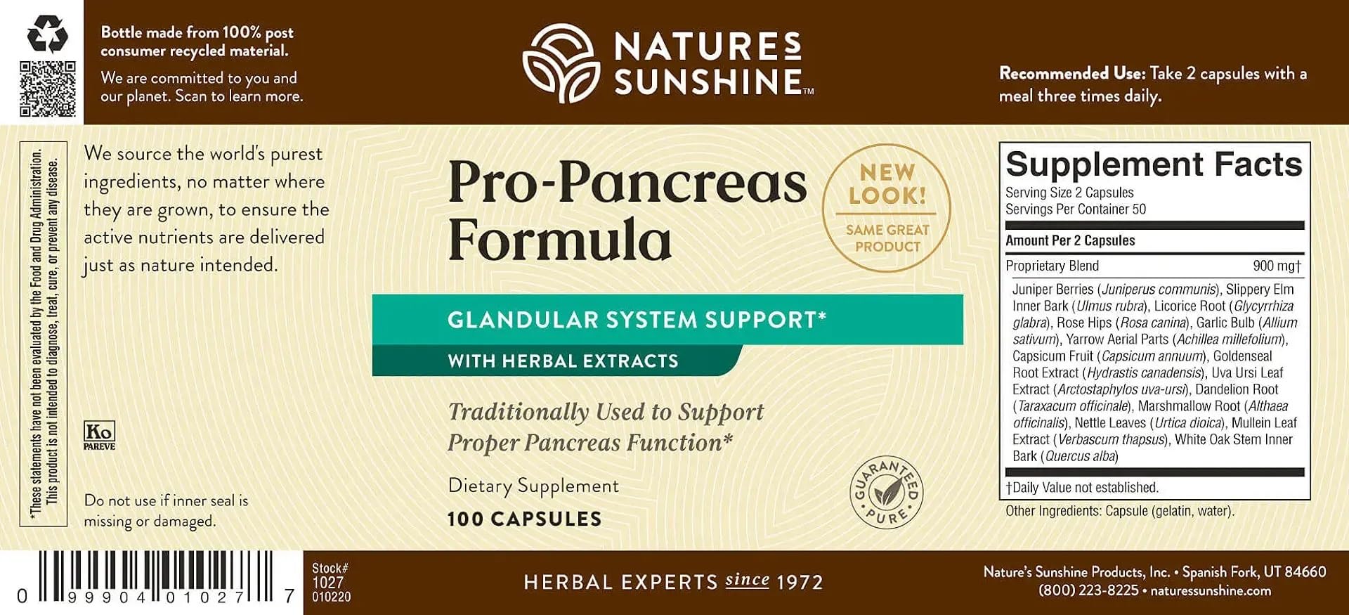 Nature's Sunshine Pro-Pancreas uso diario para hígado y páncreas