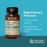 Nature's Sunshine proteasa alta potencia cápsulas con ingredientes clave
