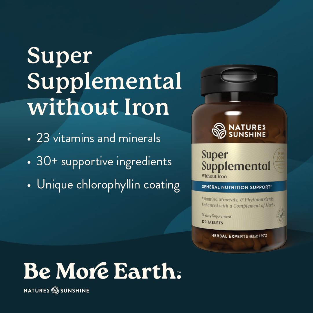 Nature's Sunshine Suplemento, minerales clave en etiqueta, apoyo a la ingesta diaria.