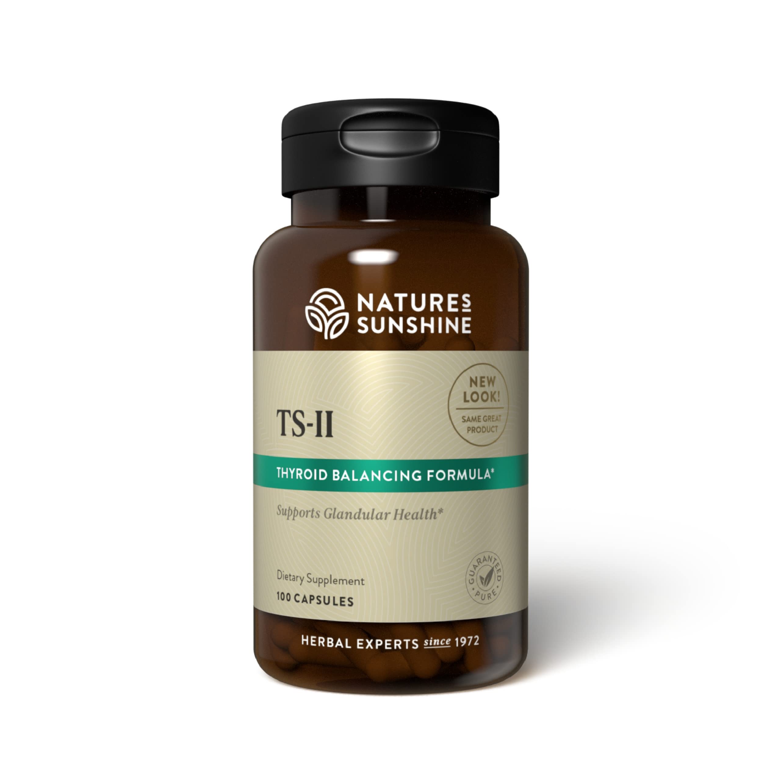 Nature's Sunshine TS II con lúpulo: botella lista para uso diario, podría apoyar funciones glandulares.