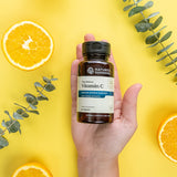Caja de Vitamina C Nature's Sunshine 1000 mg con 120 tabletas para ingesta diaria.