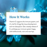 Envase seguro Nature's Sunshine Vitamina C para almacenamiento estable.