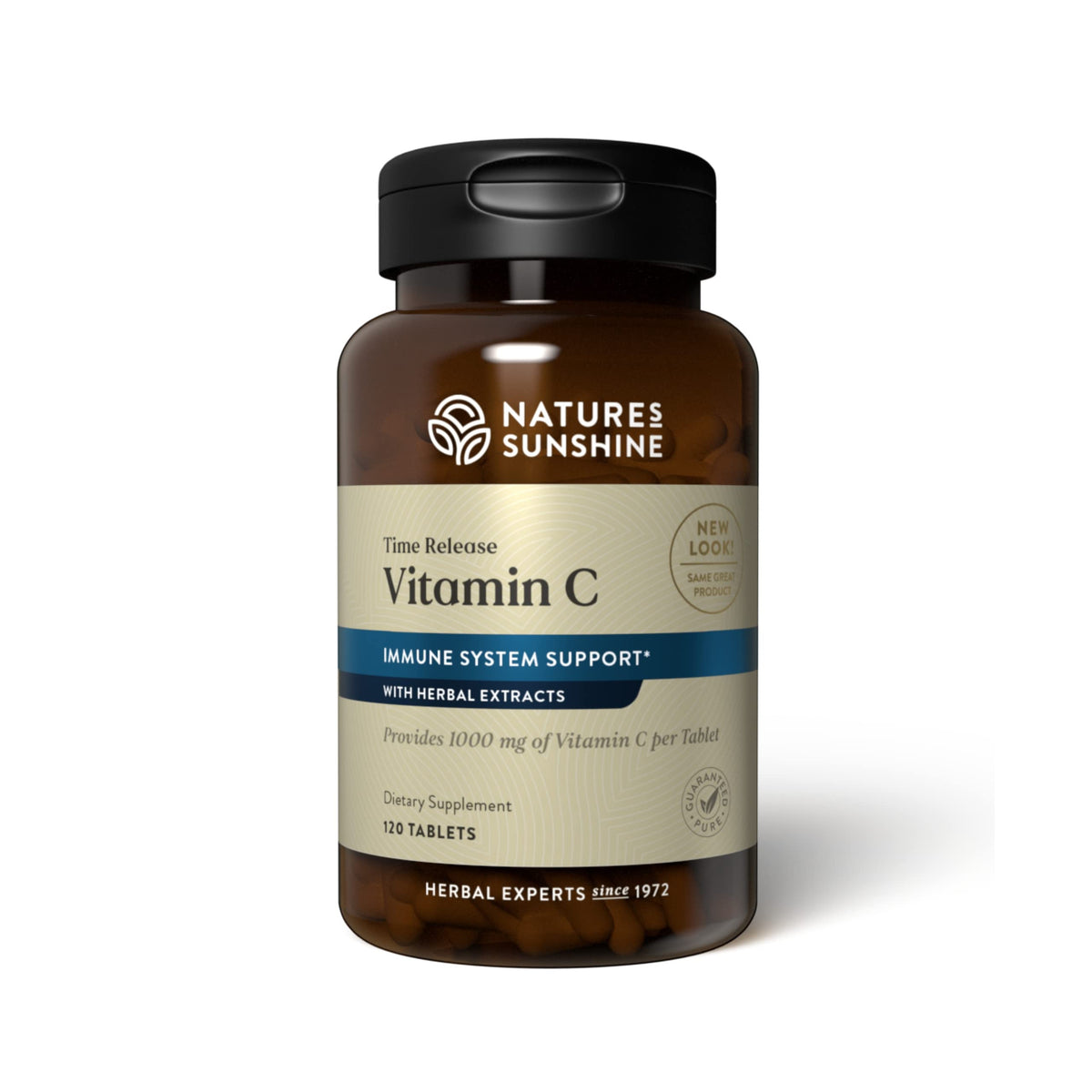 Vitamina C de Nature's Sunshine liberación prolongada en tabletas para uso diario.