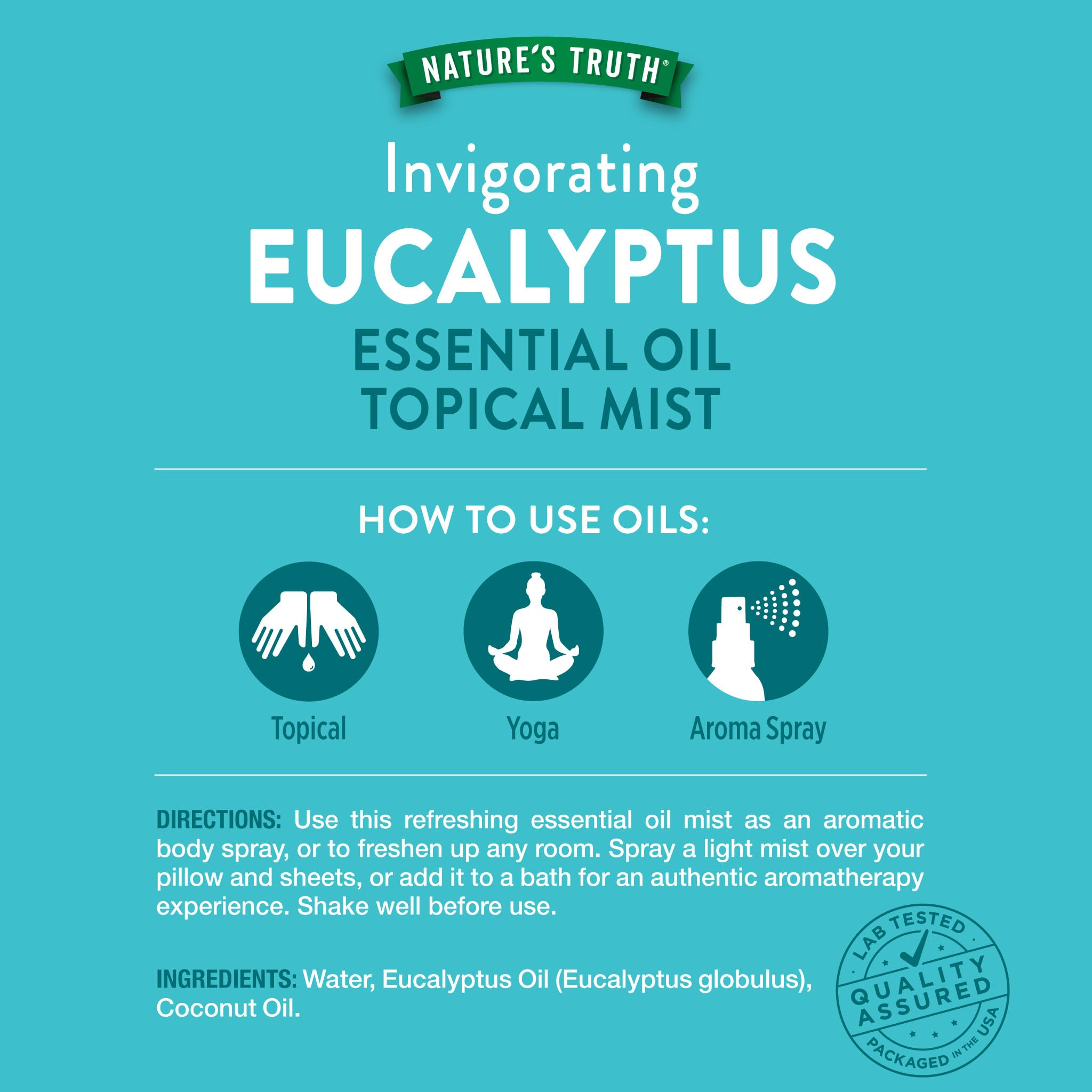 Nature's Truth Aceite Esencial Eucalipto Puro: aroma para aromaterapia.