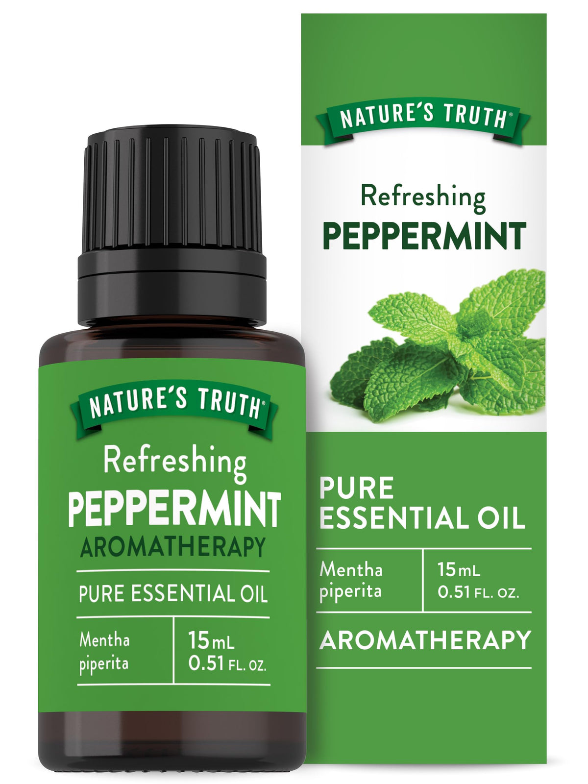 Nature's Truth aceite de menta esencial en botella de 15 ml para aromaterapia