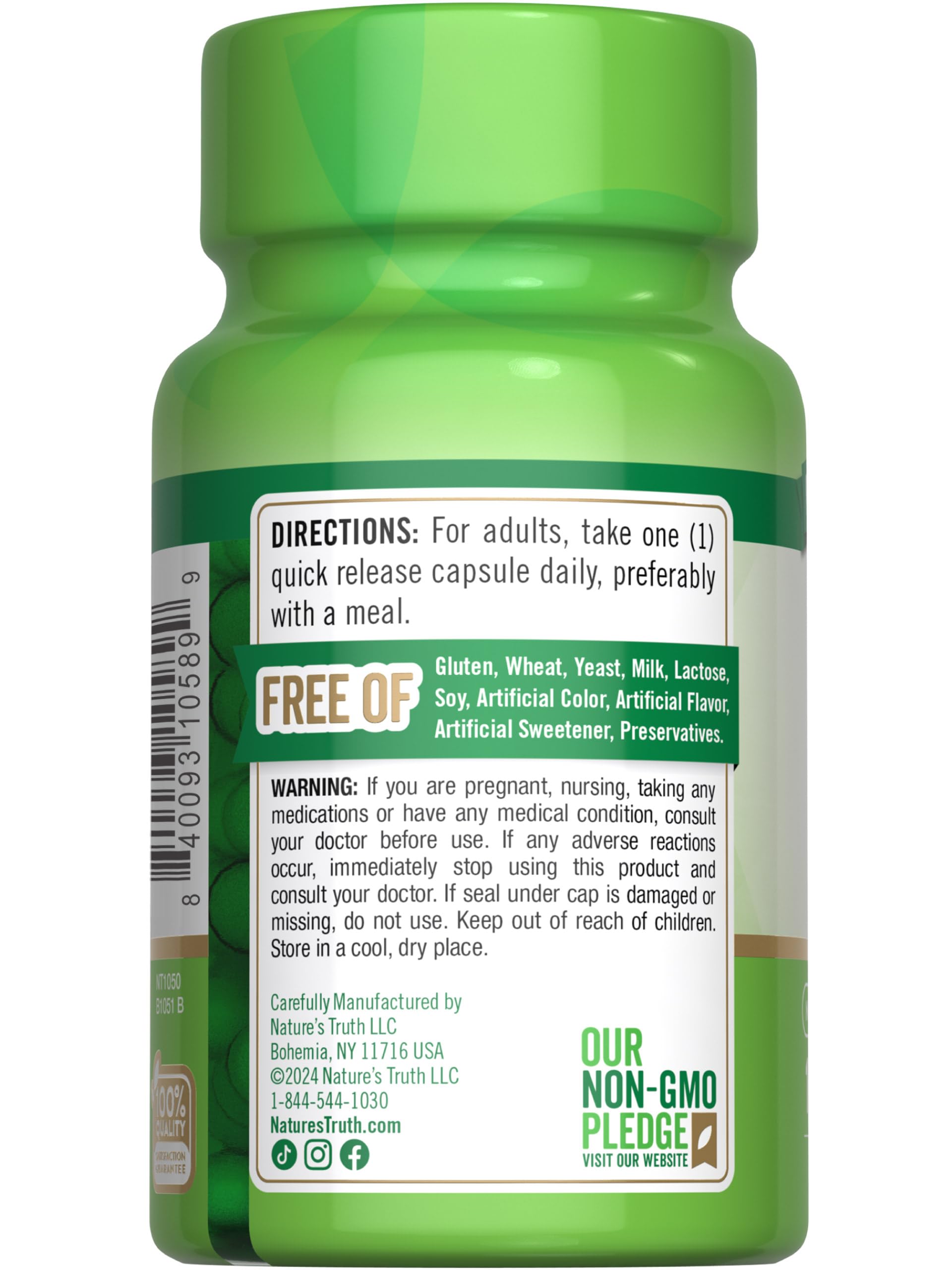 Nature's Truth B2 sin gluten, opción apta para dietas.