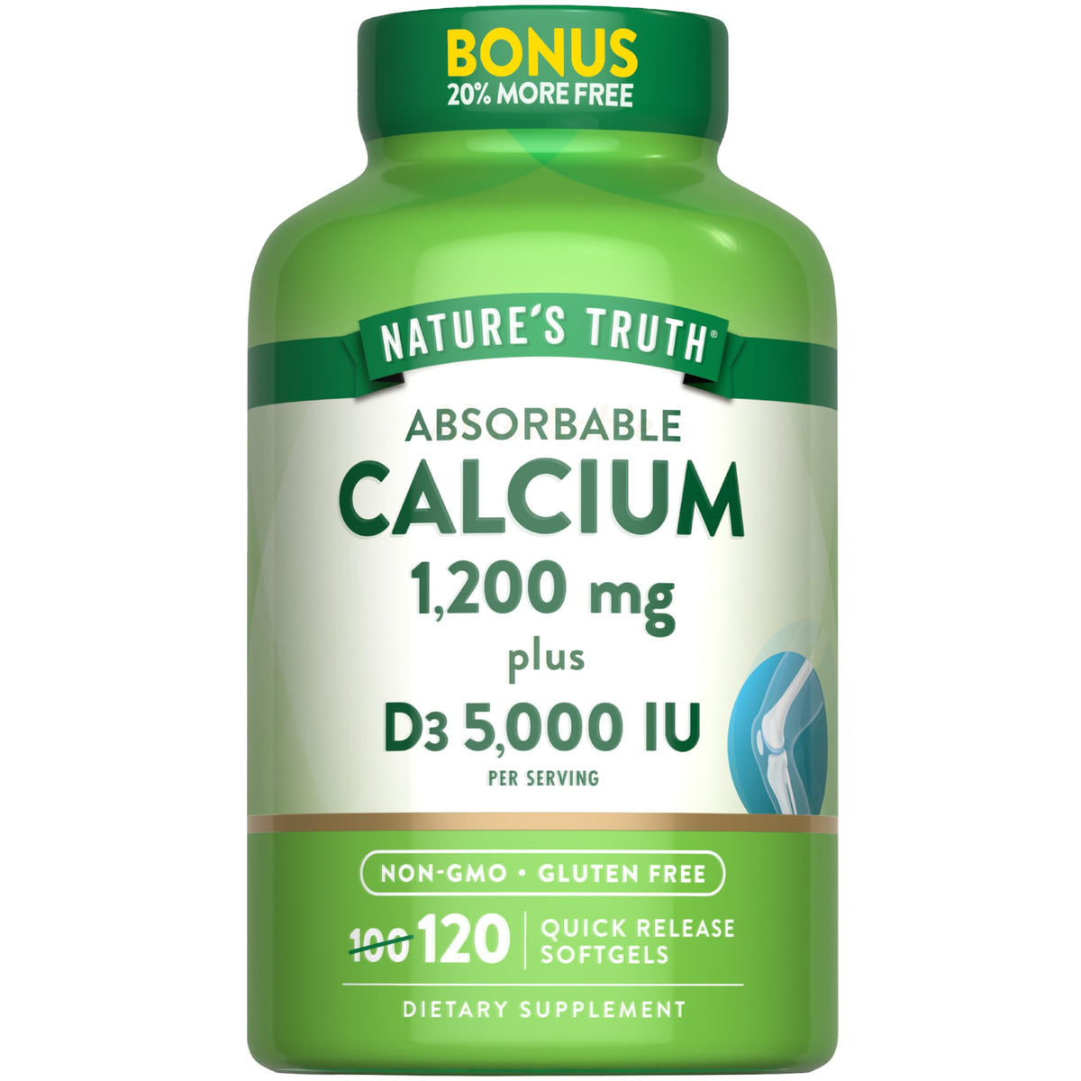 Nature's Truth calcio absorbible en botella para uso diario