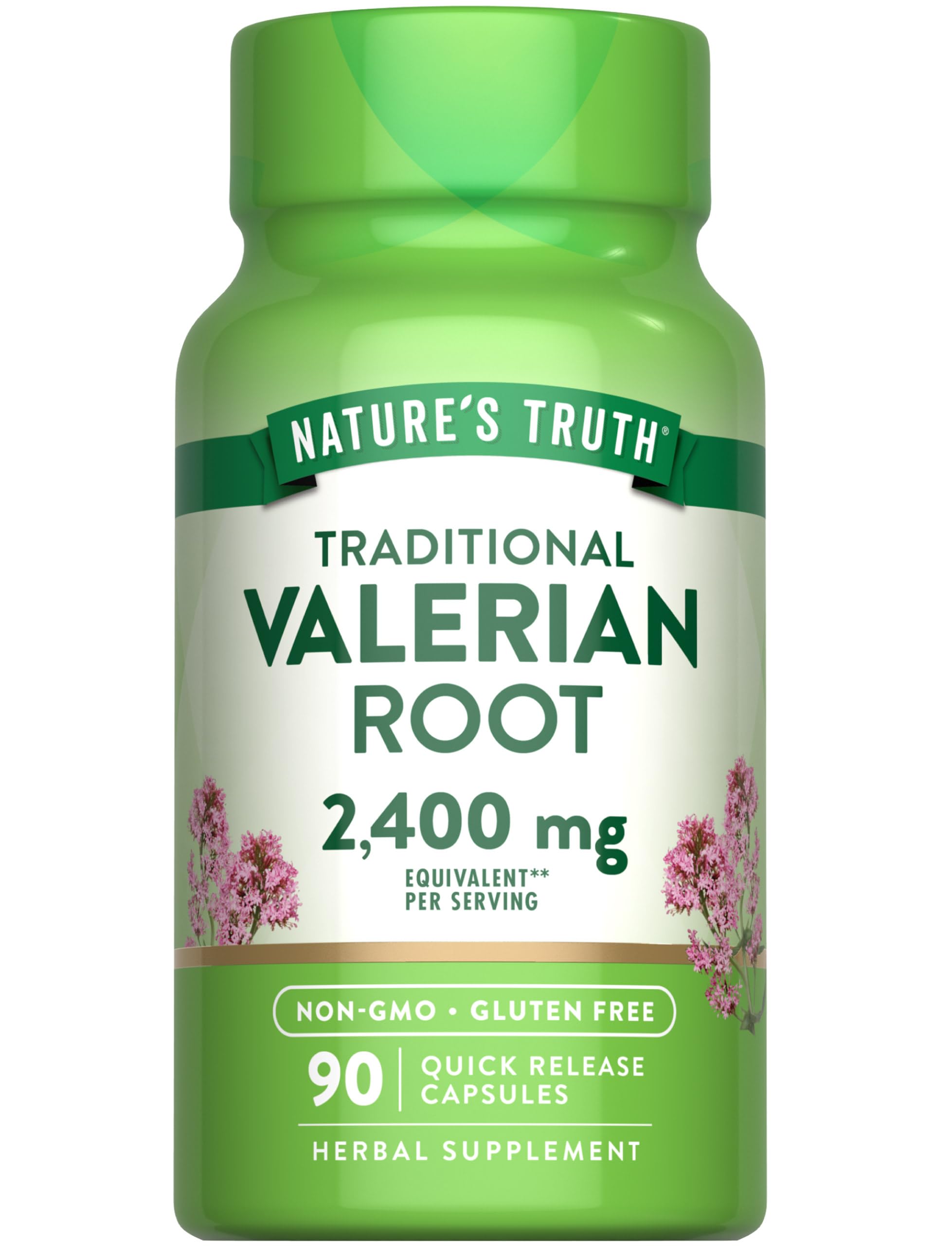 Nature's Truth cápsulas de valeriana: botella visible para apoyar un descanso más suave.