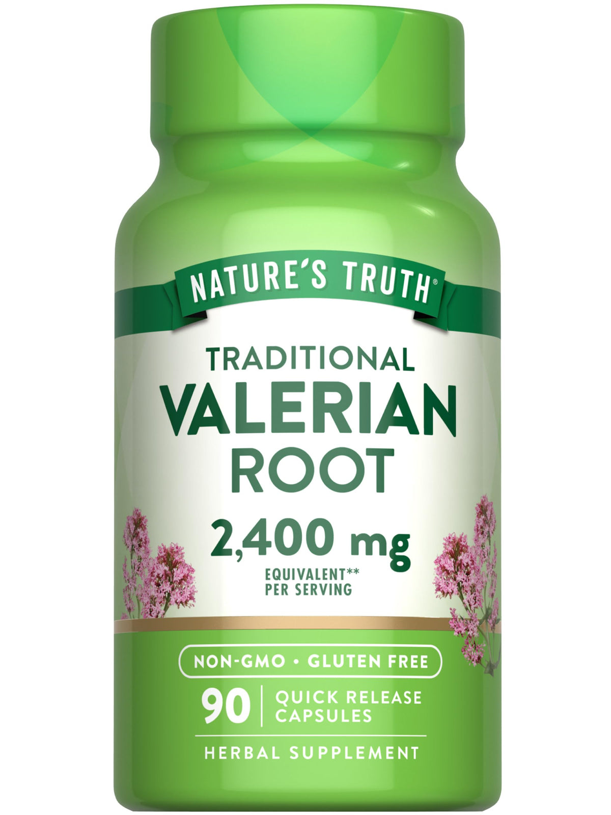 Nature's Truth cápsulas de valeriana: botella visible para apoyar un descanso más suave.