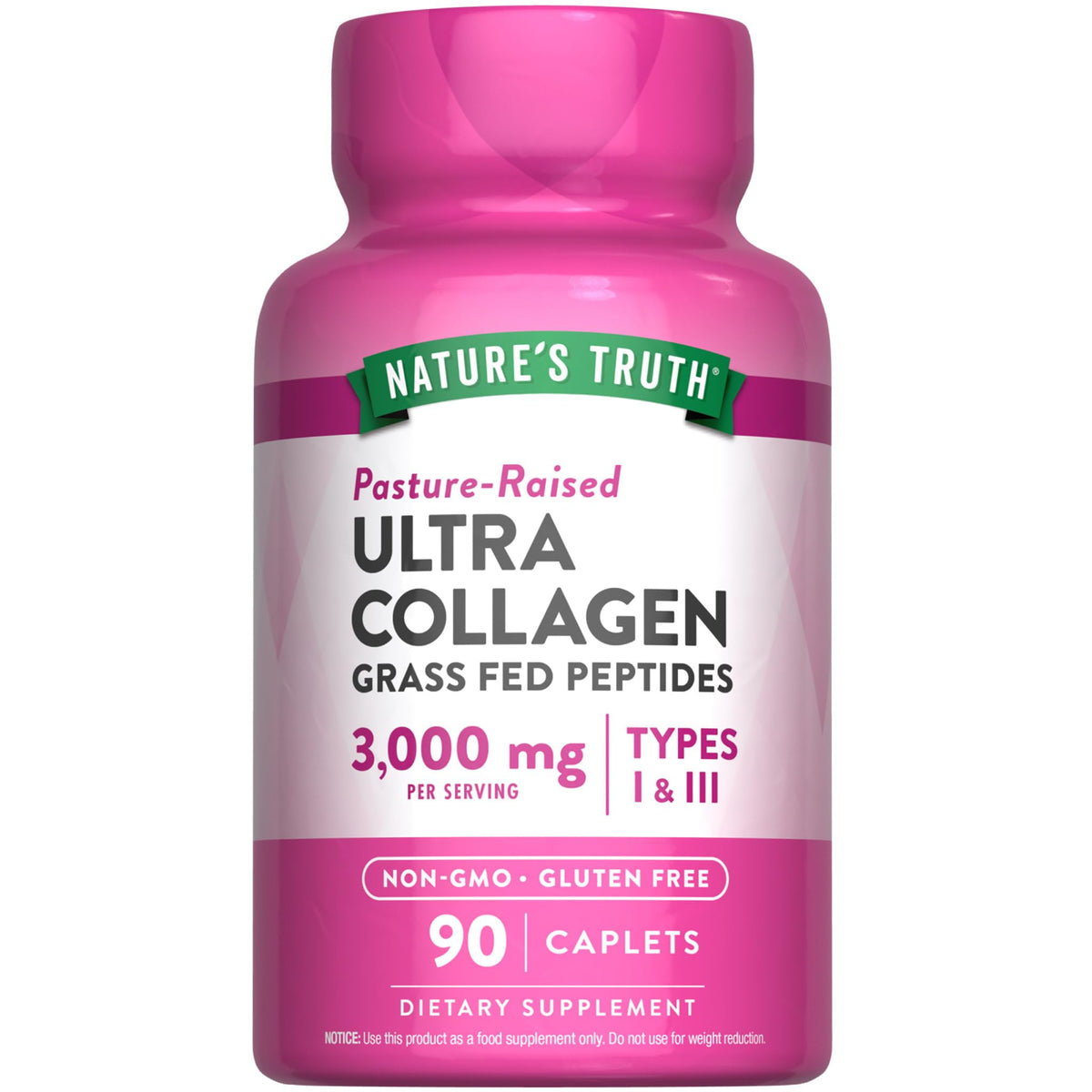 Nature's Truth Colágeno Peptidos en botella para uso diario de piel y articulaciones